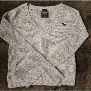 Abercrombie & Fitch Blue White Knit Top Y2k 100% Cotton Size XS